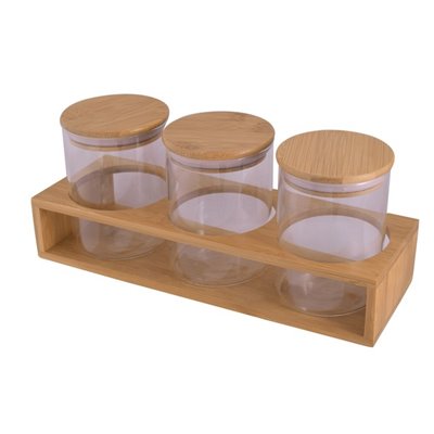 3-Piece Storage Jars & Stand