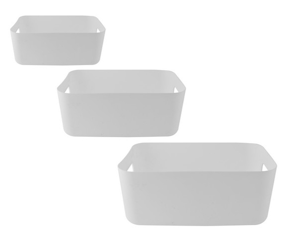 Storage Box 3-Piece Set - White - Image 4