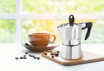 Coffee Maker Polished Aluminium 3 Cups - Black - Image 3
