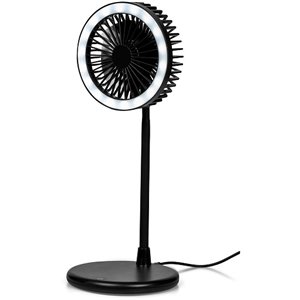 Light Breeze LED Ring Light Desk Fan - Black
