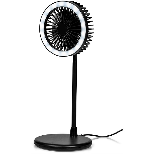 Light Breeze LED Ring Light Desk Fan - Black