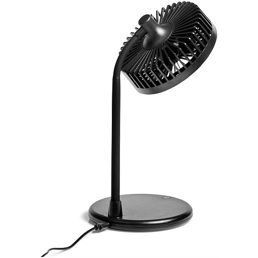 Light Breeze LED Ring Light Desk Fan - Black - Image 2