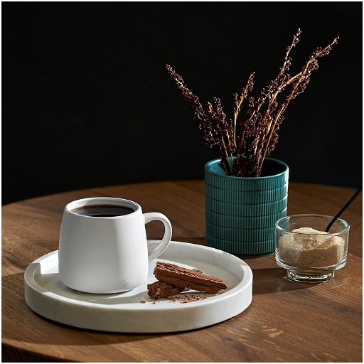 Serendipio Camden Ceramic Coffee Mug - 400ml - Solid White - Image 3