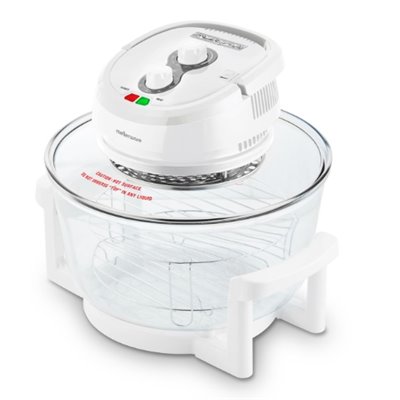 Air Fryer / Convection Cooker Adjustable Temperature Glass White 12L 1400W "Turbo Cook"