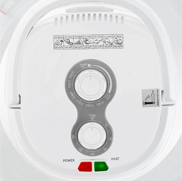 Air Fryer / Convection Cooker Adjustable Temperature Glass White 12L 1400W "Turbo Cook" - Image 5