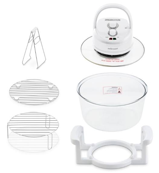 Air Fryer / Convection Cooker Adjustable Temperature Glass White 12L 1400W "Turbo Cook" - Image 7
