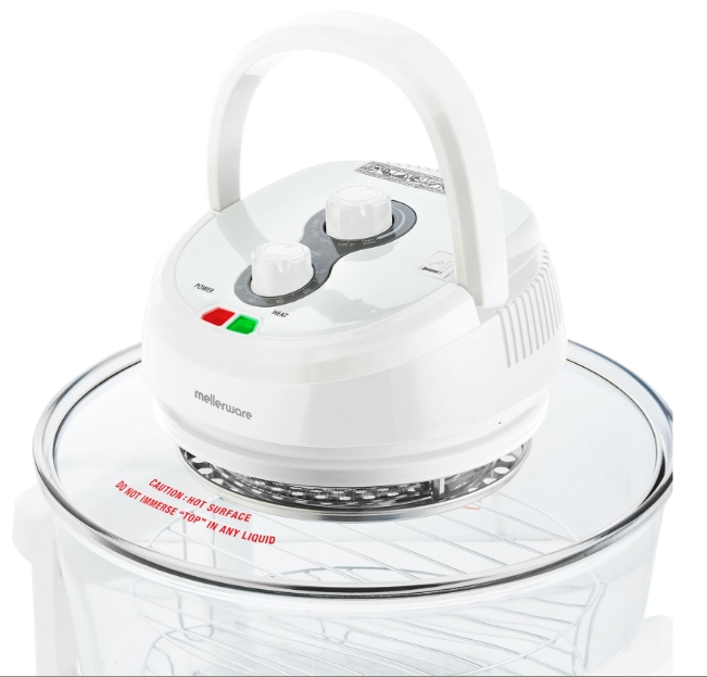 Air Fryer / Convection Cooker Adjustable Temperature Glass White 12L 1400W "Turbo Cook" - Image 8