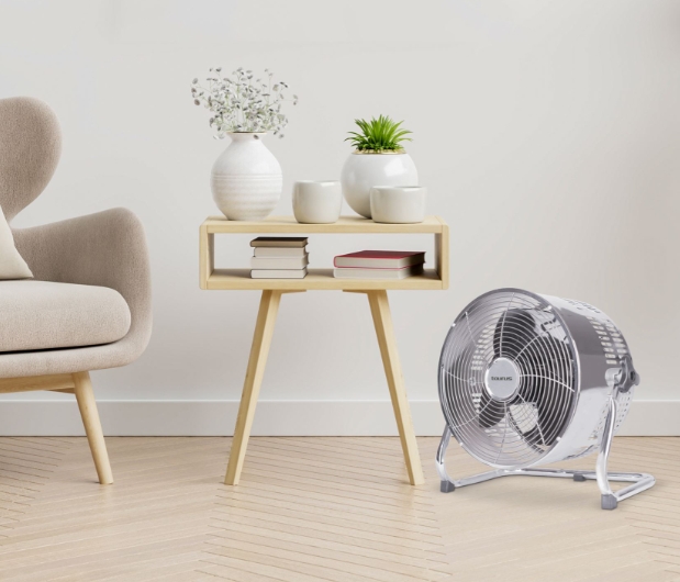 Fan 3 Speed Floor Fan Steel Silver 25cm 80W "Ventilador Rafaga" - Image 8