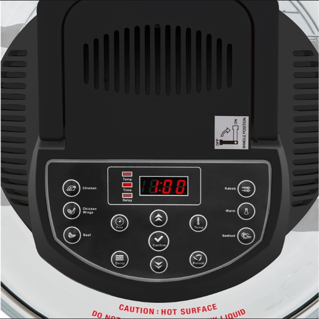 Air Fryer / Convection Cooker Digital Glass Black 12L 1400W "Turbo Cuina" - Image 5