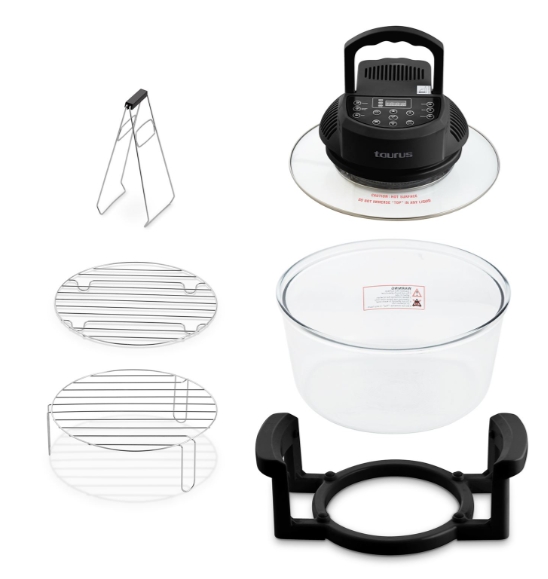 Air Fryer / Convection Cooker Digital Glass Black 12L 1400W "Turbo Cuina" - Image 7