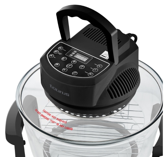 Air Fryer / Convection Cooker Digital Glass Black 12L 1400W "Turbo Cuina" - Image 8