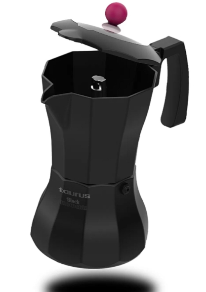 Coffee Maker Aluminium Black 6 Cup "Black Moments 6" - Image 3