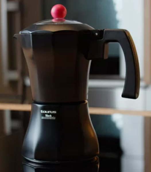 Coffee Maker Aluminium Black 6 Cup "Black Moments 6" - Image 4