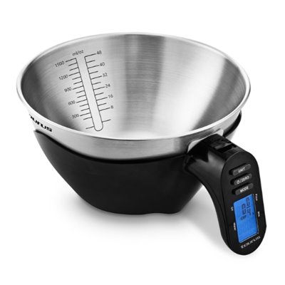 Kitchen Scale Battery Operated Stainless Steel Black 3kg "Effortless Inox"