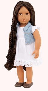 OG HAIRPLAY DOLL PERLA 18INCH FROM HAIR TO THERE DARK BROWN - Image 3