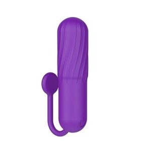 10 Mode Rechargeable Waterproof Vibrating Bullet with Tab - Purple