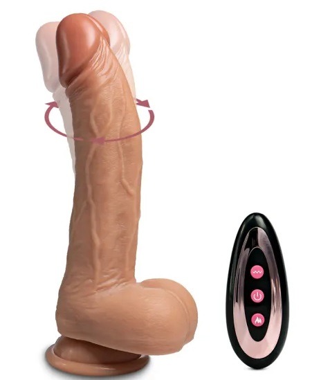 Realistic Rechargeable 10 Functions Remote Control Vibrating and Thrusting Dildo - Image 3