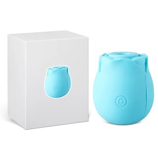 Glow-in-the-Dark Blue Silicone Rechargeable Clitoral Sucking Rose - Image 8