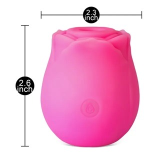 Glow-in-the-Dark Magenta Silicone Rechargeable Clitoral Sucking Rose - Image 7