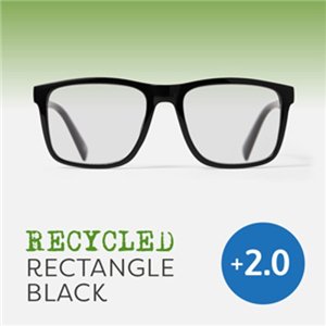 EASY READERS RECYCLED RECT BLACK +2.0